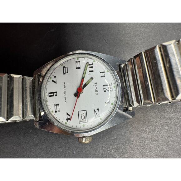 VTG 1977 Timex Sprite Mechanical Watch Rare Version 24570 02577 Stretch Band main image 5